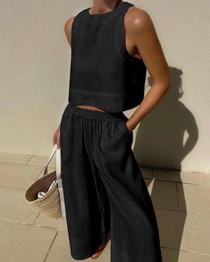 Zweiteiliges Ärmelloses Set mit Hose | Perfekt für den Sommer