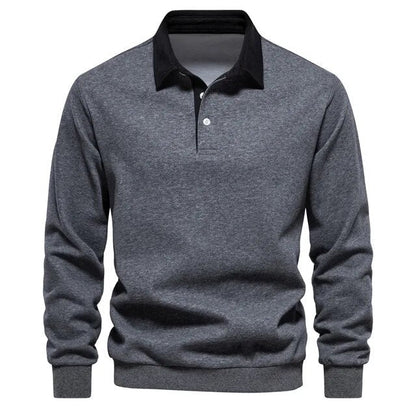 Herren Frühling-Sommer-Pullover mit Kragen Klassisches Langarm-Design