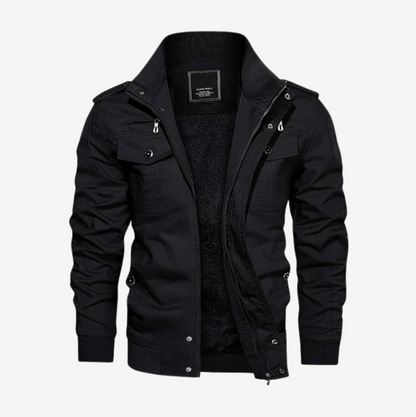 Herren-Winterjacke mit mehreren Taschen und durchgehendem Reißverschluss