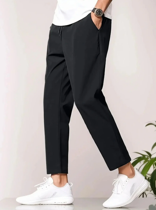 Herren Hose Mit Tapered Fit Elastischem Bund Und Seitentaschen