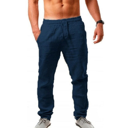 Declaniel - Leichte Sommer-Baumwoll-Leinen-Hose für Männer