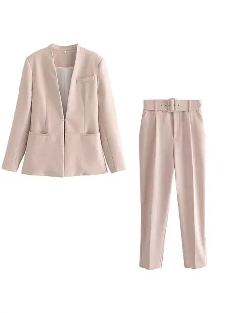 Kerinauia - Sommerlicher Business-Anzug für Damen - Leichter Blazer und Slim-Fit-Hose