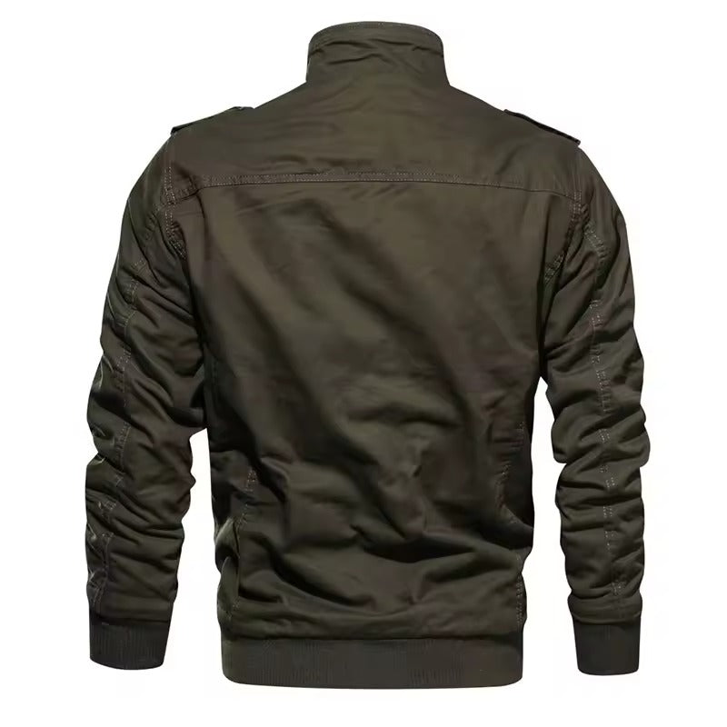 Herren-Winterjacke mit mehreren Taschen und durchgehendem Reißverschluss