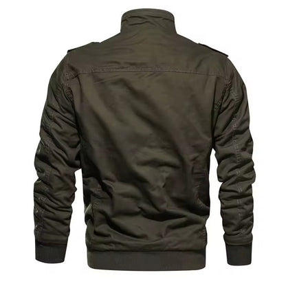 Herren-Winterjacke mit mehreren Taschen und durchgehendem Reißverschluss