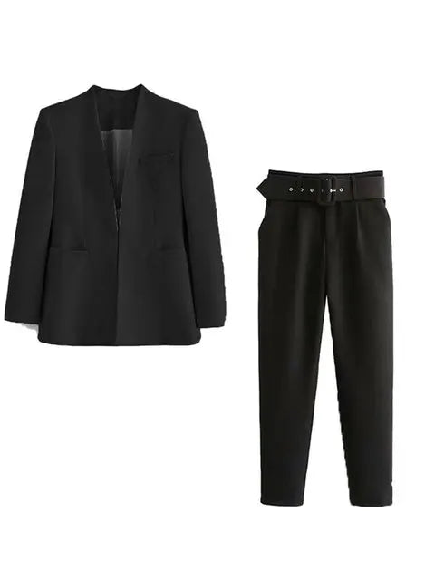 Kerinauia - Sommerlicher Business-Anzug für Damen - Leichter Blazer und Slim-Fit-Hose