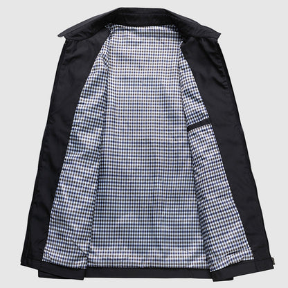 Herren-Frühlingsjacke mit Umlegekragen und Reißverschluss
