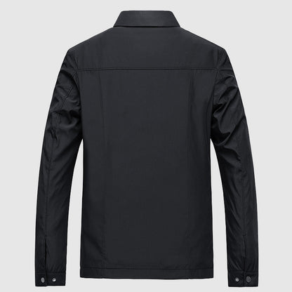 Herren-Frühlingsjacke mit Umlegekragen und Reißverschluss