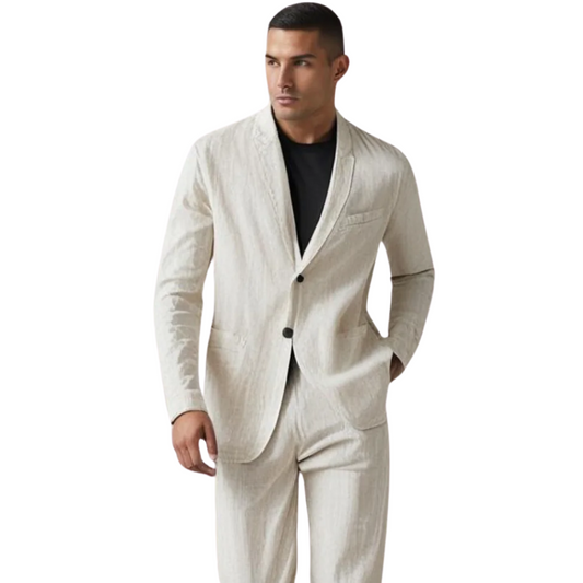 Herren Sommer-Zweiteiler mit Hemd und Hose im Tapered Fit