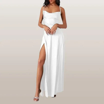 Ärmelloses Seiden-Maxikleid mit Fließendem Design I Perfekt für den Sommer