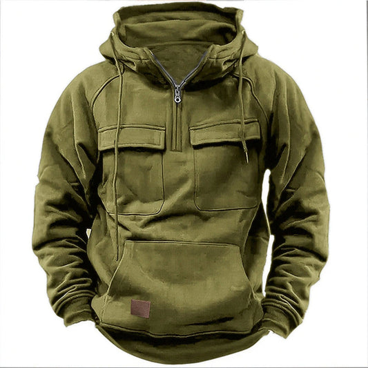 Herren Kapuzenpullover mit Kängurutasche & Relaxed Fit | Ideal für Sommerabende & Freizeit