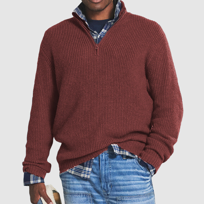 Herren Pullover Langarm Verlängerte Passform Ohne Muster