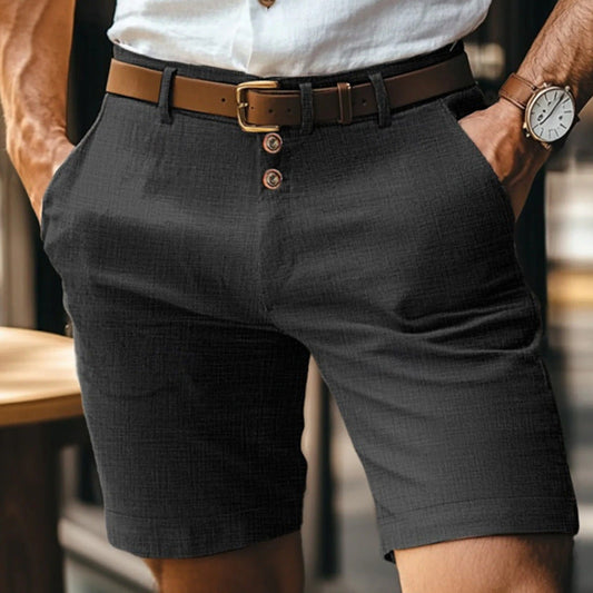 Herren Leinen-Shorts mit Knopfleiste | Perfekt für den Sommer