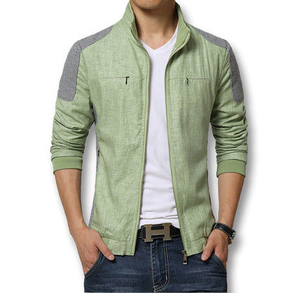 Herren Sommerjacke mit Stehkragen und Knopfleiste, leicht und atmungsaktiv