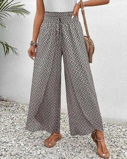 Damen Stoffhose mit weitem Bein und hohem Bund I ideal für Frühling und Sommer