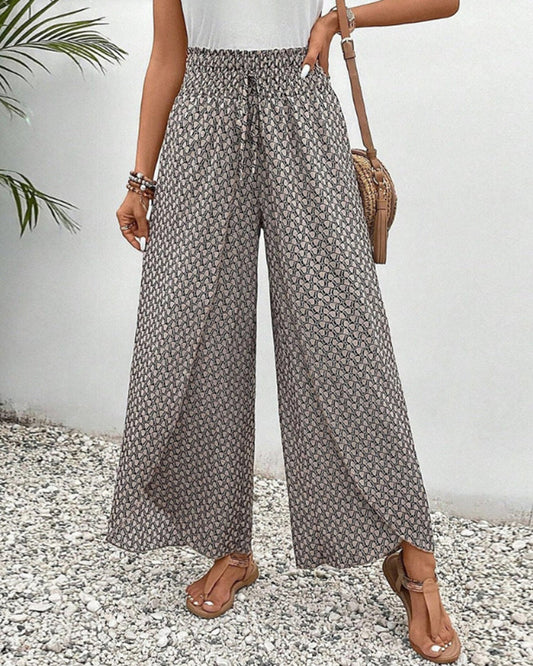 Damen Stoffhose mit weitem Bein und hohem Bund I ideal für Frühling und Sommer