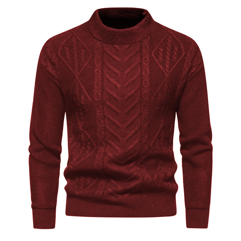 Herren Jacquard-Strickpullover mit Rundhalsausschnitt und langen Ärmeln – ideal für kühle Sommerabende