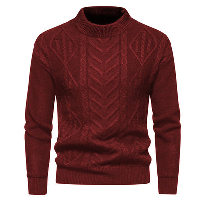 Herren Jacquard-Strickpullover mit Rundhalsausschnitt und langen Ärmeln – ideal für kühle Sommerabende