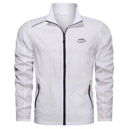 Herren Sommer Leichte Sportjacke Schnell Trocknend mit UV-Schutz und Stehkragen