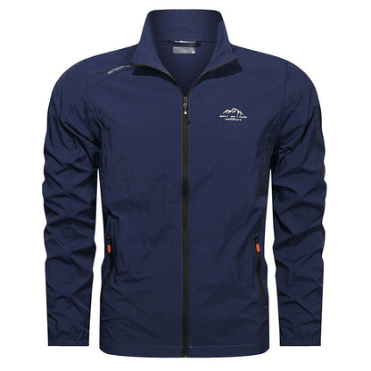 Herren Sommer Leichte Sportjacke Schnell Trocknend mit UV-Schutz und Stehkragen