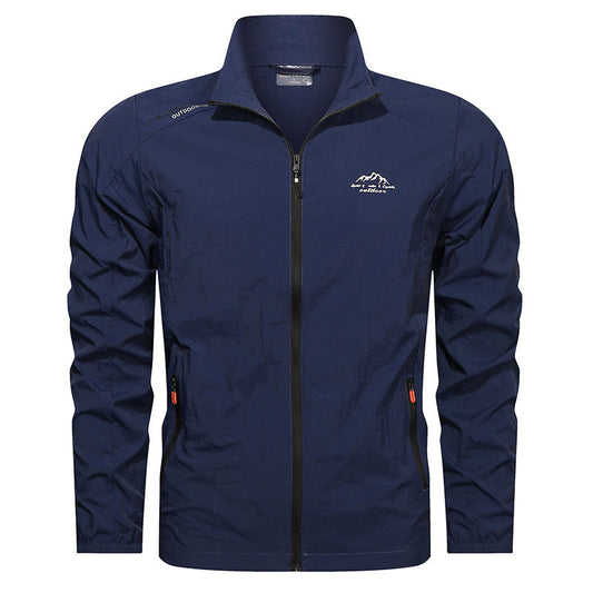 Herren Sommer Leichte Sportjacke Schnell Trocknend mit UV-Schutz und Stehkragen