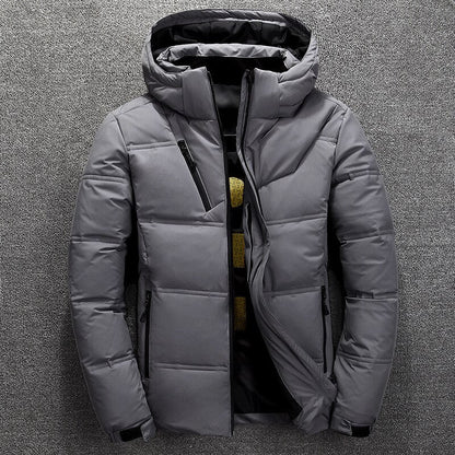 Herren Winterjacke mit Kapuze und Frontreißverschluss