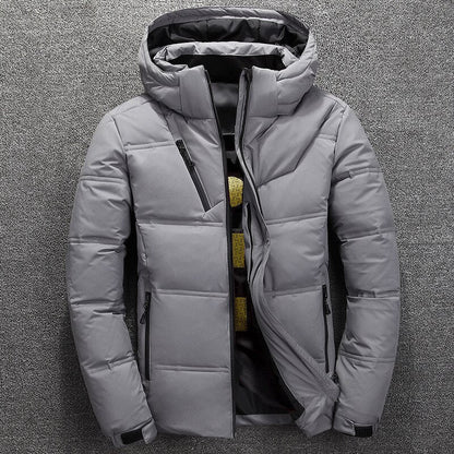 Herren Winterjacke mit Kapuze und Frontreißverschluss