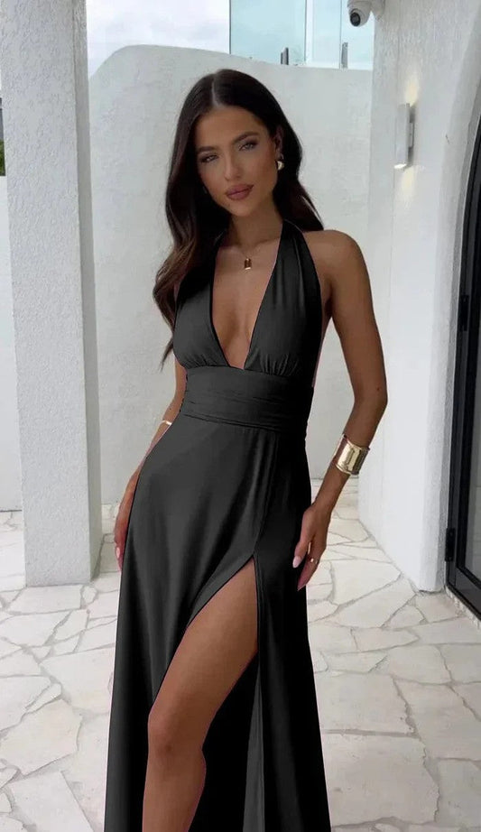 Einfarbiges Sommerkleid mit tailliertem Design | Perfekt für Strand und Sommerabende