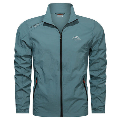 Herren Sommer Leichte Sportjacke Schnell Trocknend mit UV-Schutz und Stehkragen
