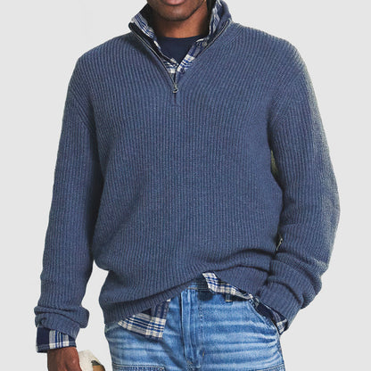Herren Pullover Langarm Verlängerte Passform Ohne Muster