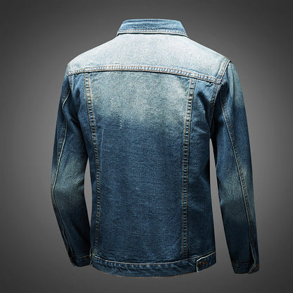 Klassische Herren Jeansjacke aus Baumwolle mit Knopfleiste – Leichte Sommerjacke für warme Tage