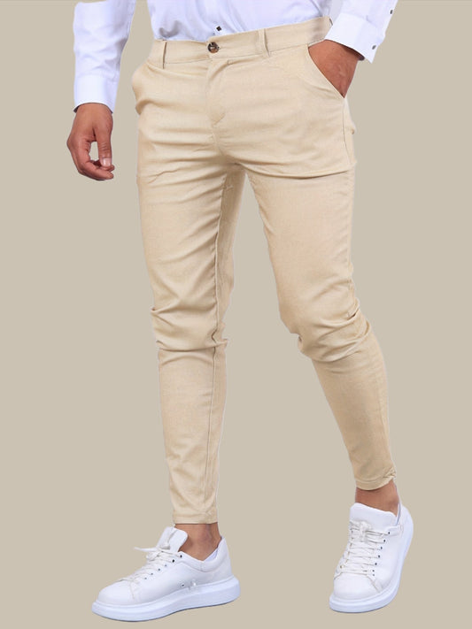 Herren Chinohose Mit Enger Passform Tapered Leg Und Reißverschluss