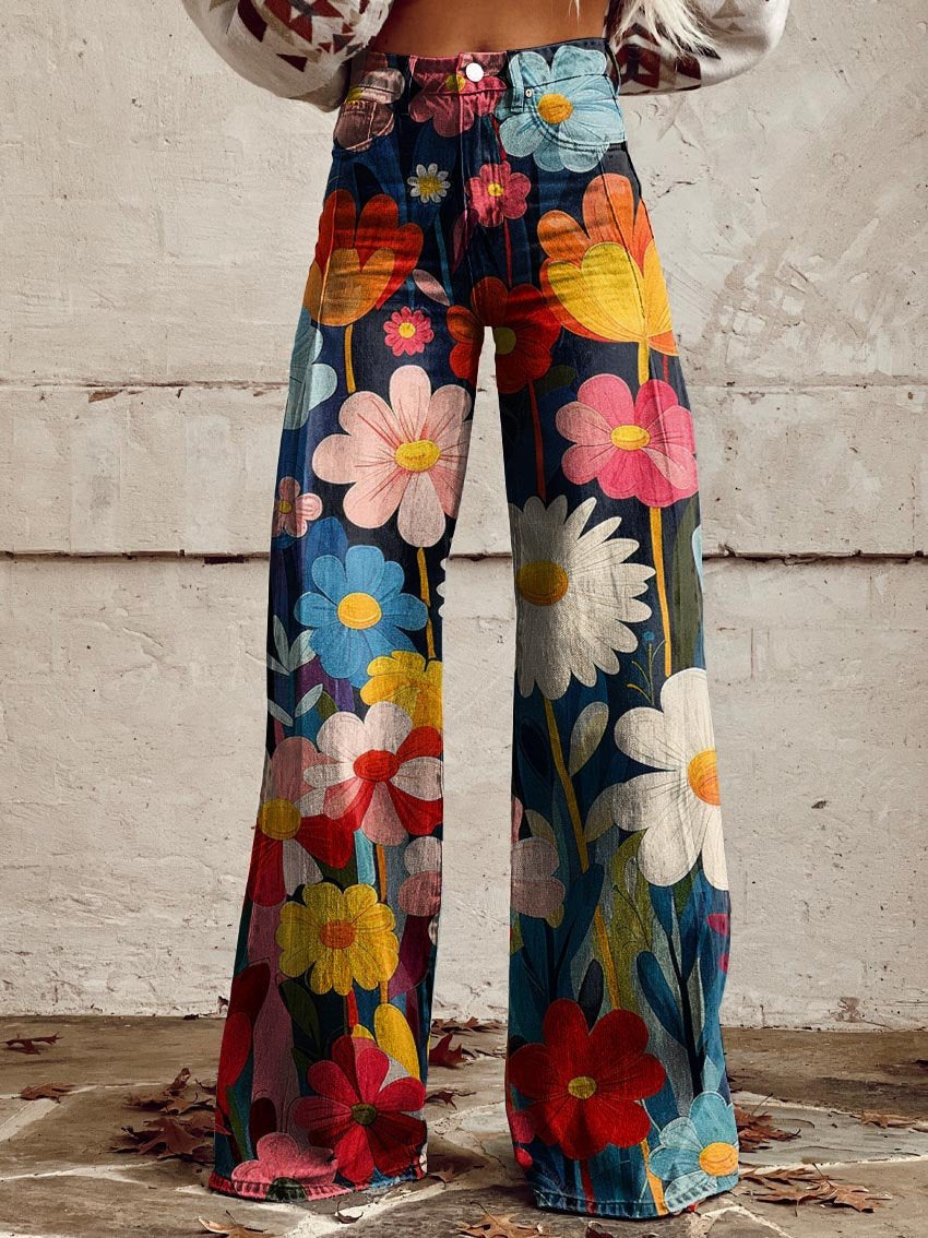 Léna - Felgele Blumenhose für einen lebendigen und fröhlichen Look