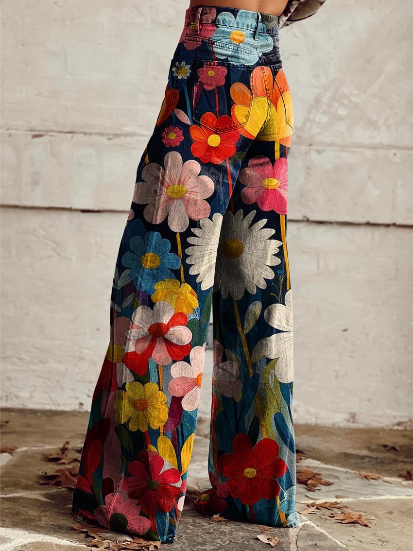 Léna - Felgele Blumenhose für einen lebendigen und fröhlichen Look