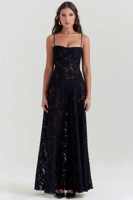 Spitzen-Maxikleid mit Schimmerndem Stoff | Perfekt für den Sommer