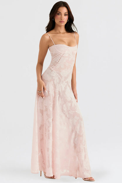 Spitzen-Maxikleid mit Schimmerndem Stoff | Perfekt für den Sommer